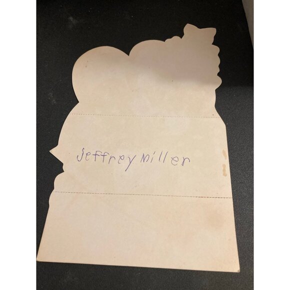 Vintage 1950s die cut clown valentine made in USA written on the back - Picture 3 of 3